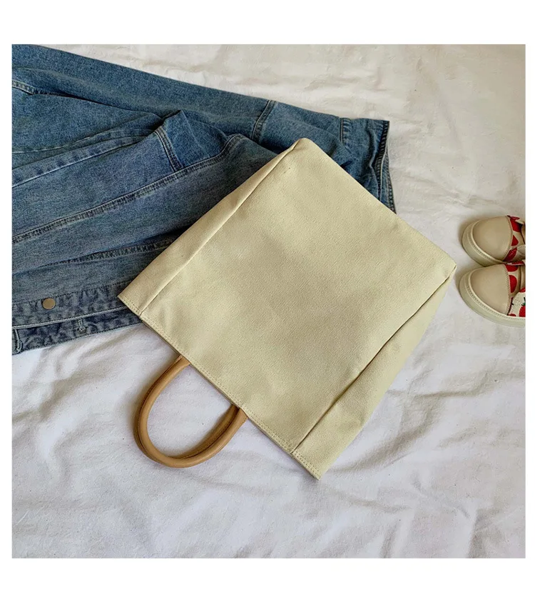 New fashion simple leisure Tote Bag student schoolbag large capacity canvas briefcase