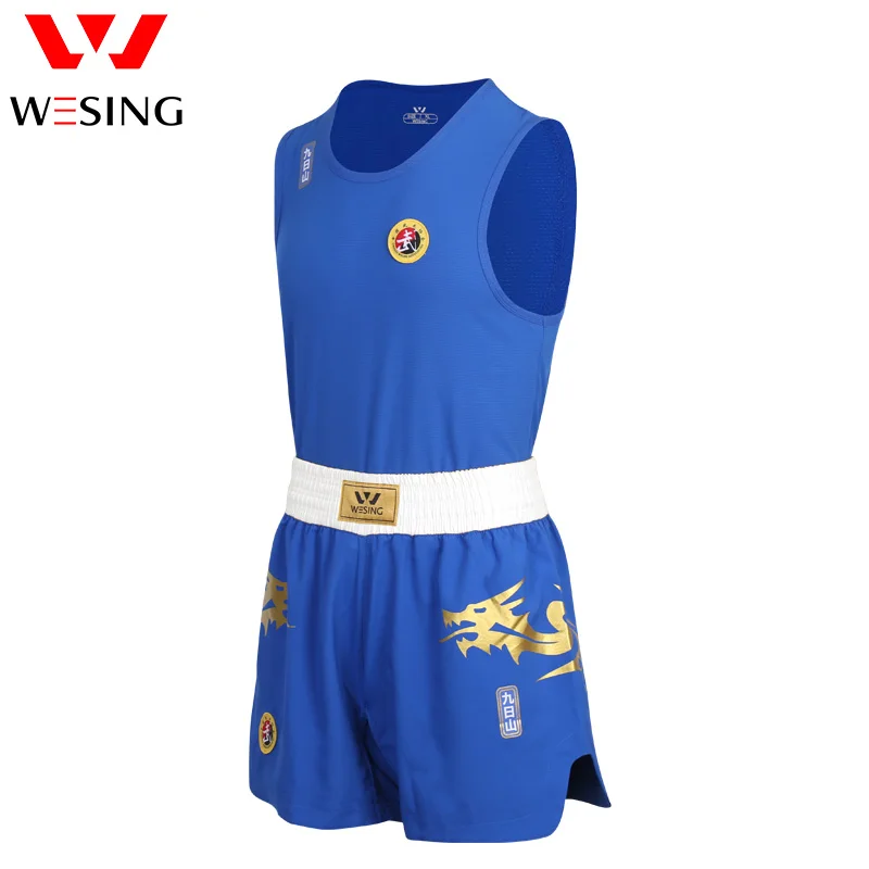 Фото Wesing мужские комплекты униформы Wushu Sanda с рисунком дракона боксерские костюмы из мягкого материала Одежда дышащая большой размер 5XL №3