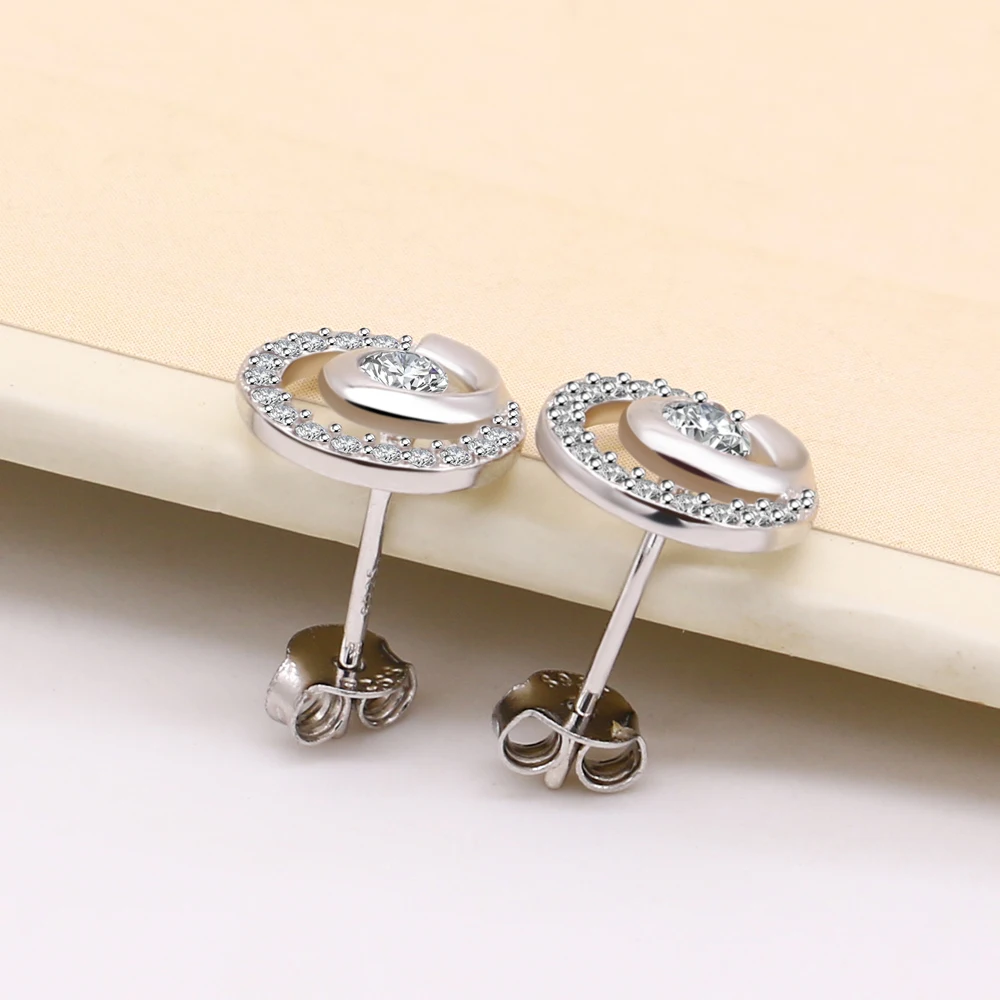 Серьги из стерлингового серебра 925 пробы круглые серьги для девочек розового