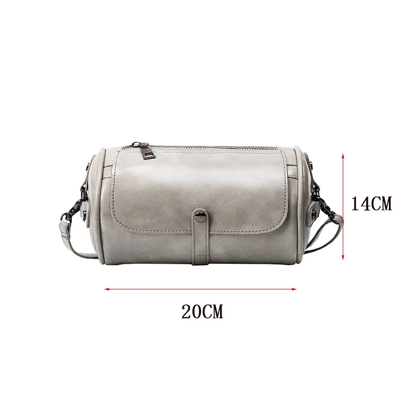 

2021 Retro Women's New Cylinder Shoulder Bag Fashion Trend Ladies Messenger Bags High Quality PU Leather Small Round Bag Wallet