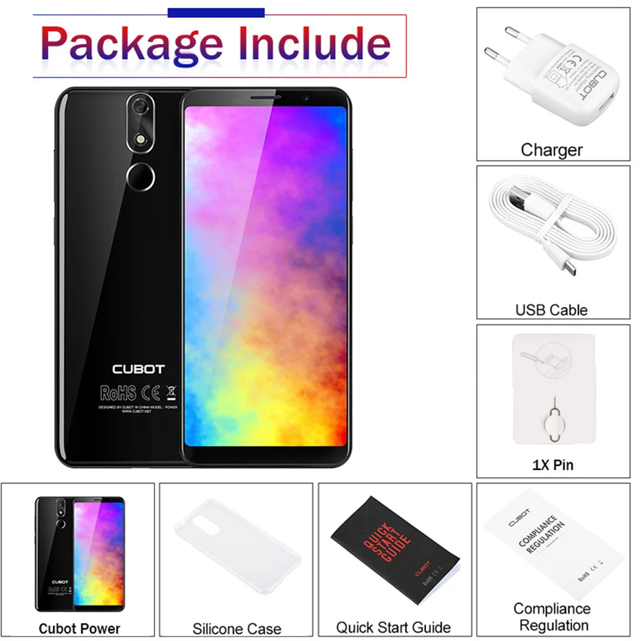Cubot Power смартфон с 5 99 дюймовым дисплеем восьмиядерным процессором MT6763T ОЗУ 6 ГБ ПЗУ
