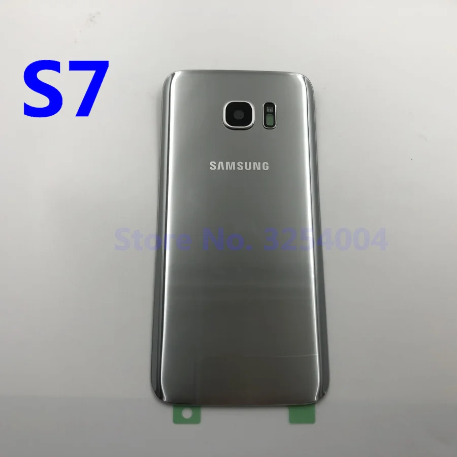 S7 Silver Для samsung Galaxy S7 Edge G935 S7 G930 задняя крышка батарейного отсека Корпус Замена запчастей+ Ушная камера стеклянная рамка объектива - Цвет: S7 Silver