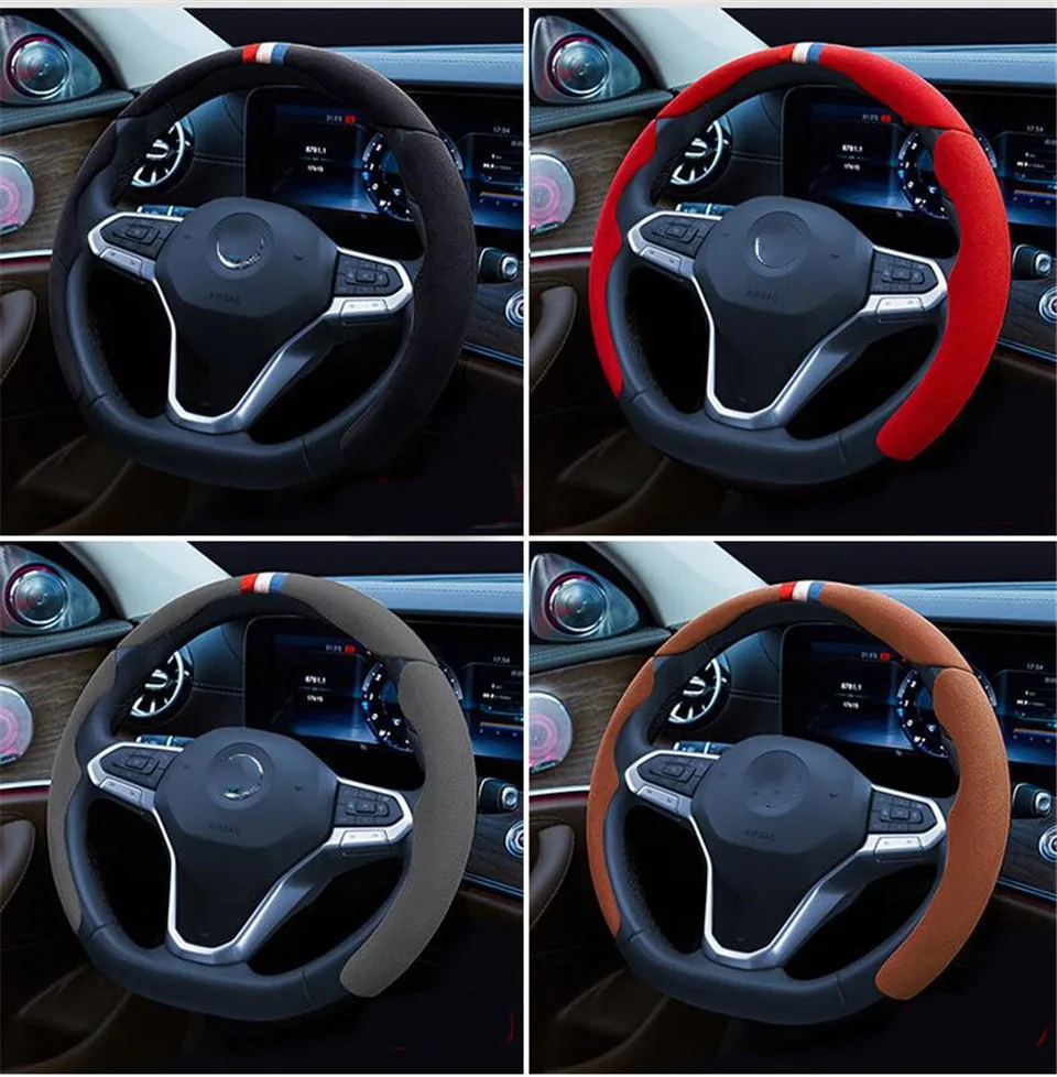 

3pcs/1Set Car Steering Wheel Cover Universal Car Interior Suede Booster Cover Suede Non-Slip Cover For Car Covers High Quality