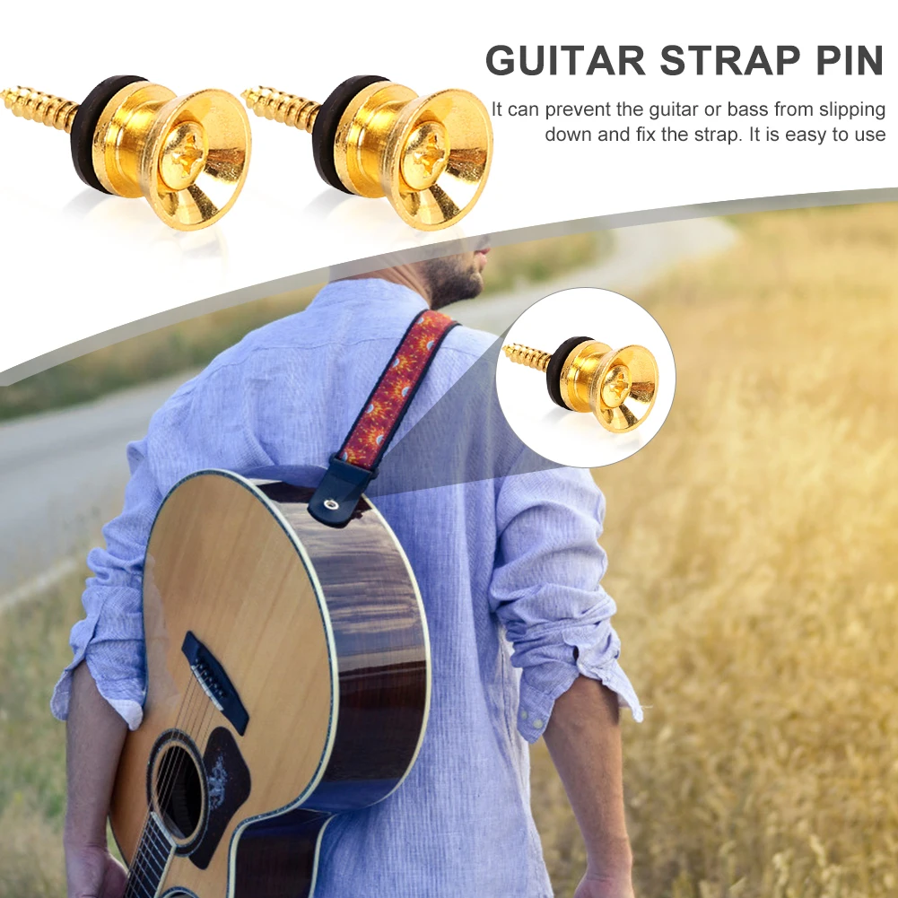 2 stücke gitarre pegs für akustische elektrische bass ukulele gitarre schnalle taste lock pins metall ende locking teile zubehör free g