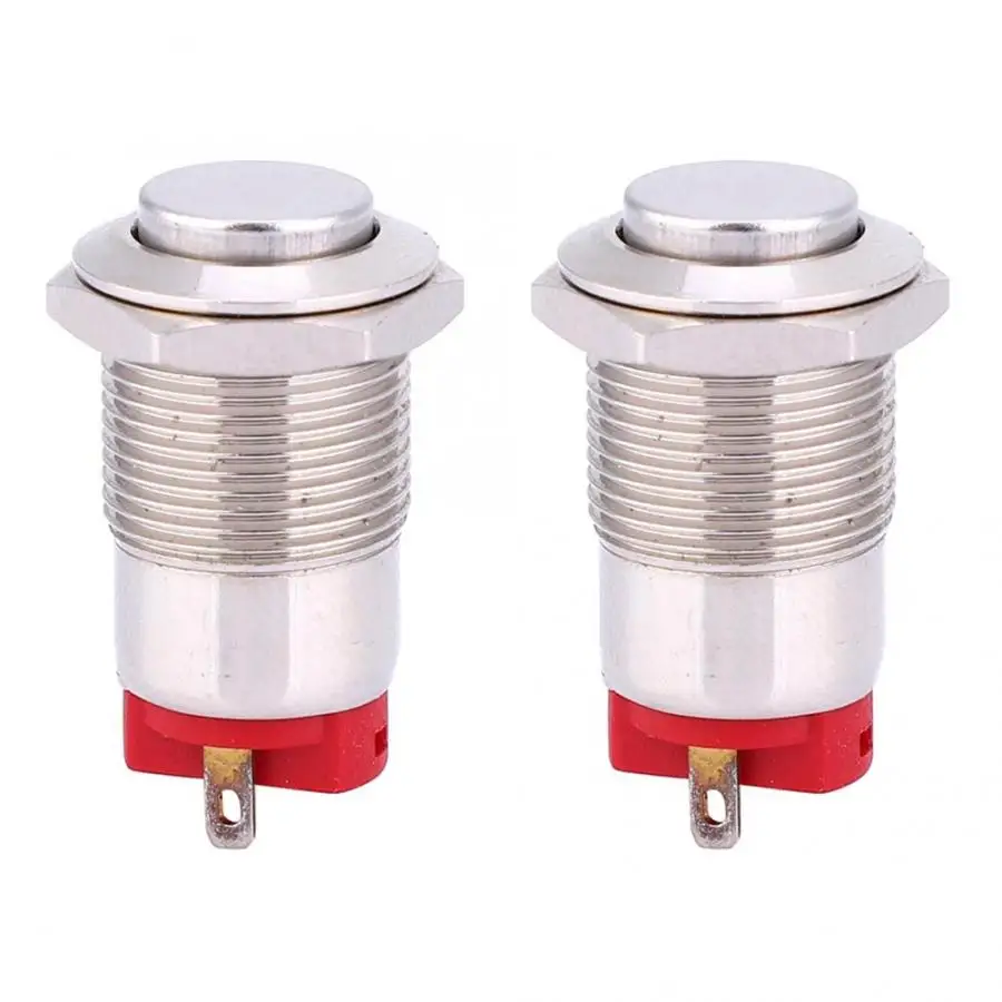 Металлическая кнопка с плоской головкой 2 шт. переключатель высоким уровнем