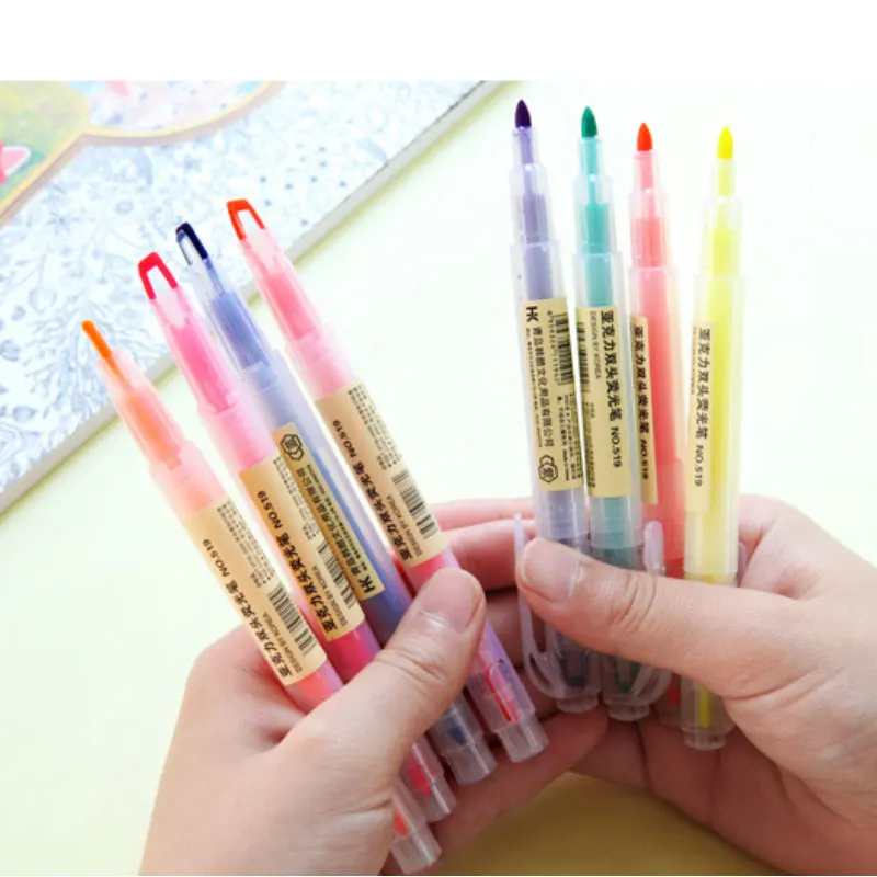 Art Marker Dual Head Highlighter Watercolor Pen Coloring Calligraphy Drawing School Supplies Professional Color Markers |