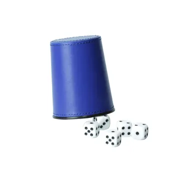 New Leather PU Trumpet Flannel Dice Cup Bar KTV Entertainment Dice Cup With Dices 6