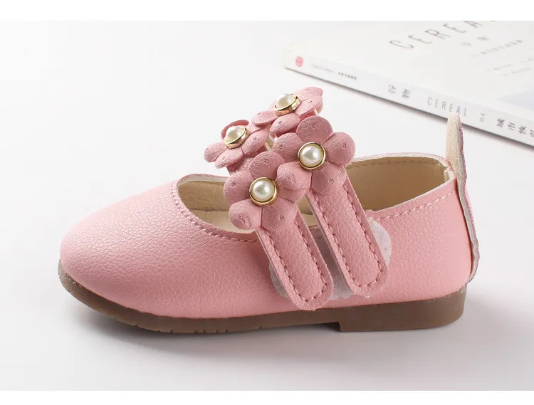 Стельки 11 5-13 5 см Весенняя Маленькая детская кожаная обувь с цветами на плоской