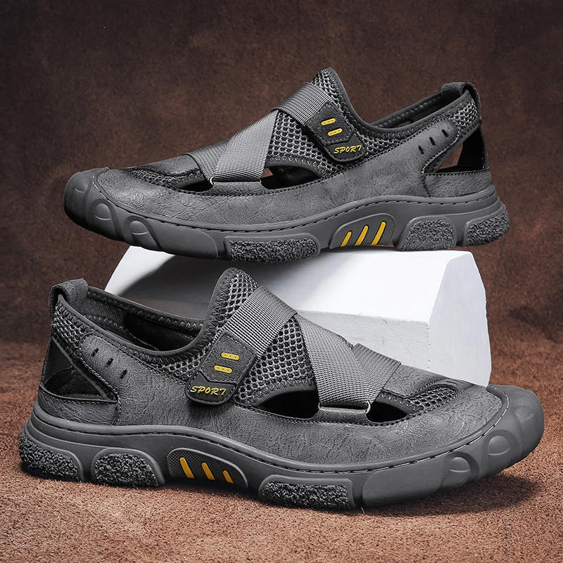 

Fashion New Men Summer Mesh Mix Soft Hole Clogs Sandals 2021 Fashion Slipper Garden Beach Shoes Adulto Cholas Hombre Footwear