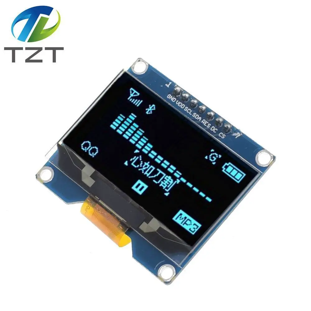TZT 1 шт. 1,54 дюймов 7PIN белый синий OLED экран модуль SSD1309 Привод IC совместимый для SSD1306 SPI интерфейс 128*64