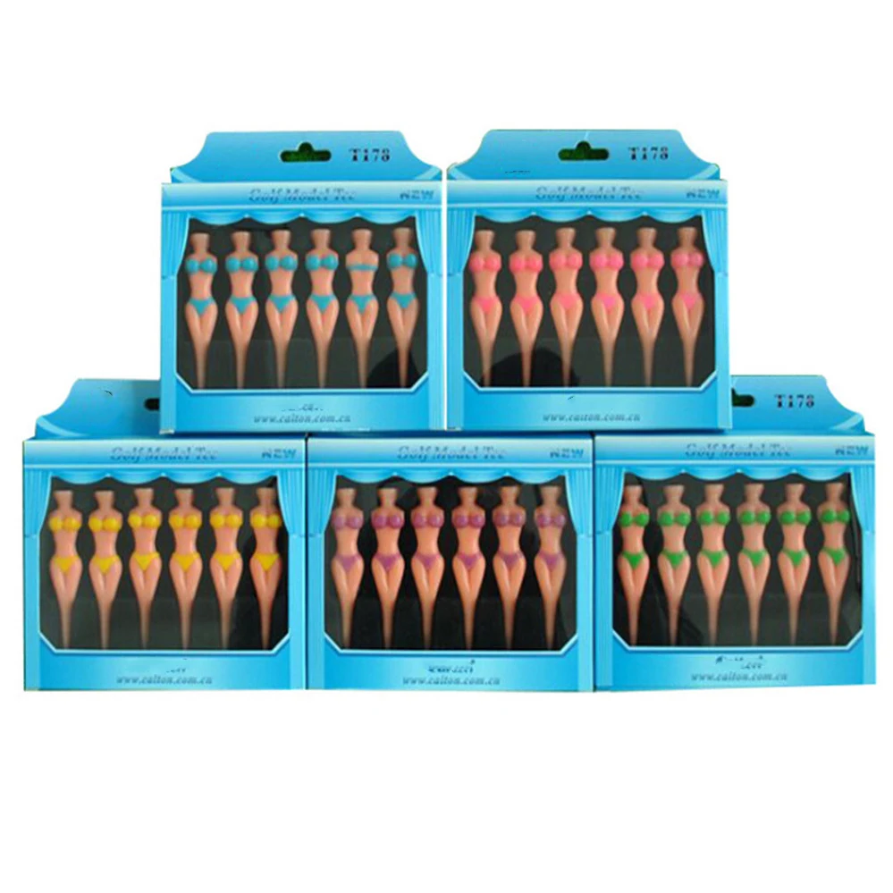 

Golf Tee Bikini Model Golf Tee Plastic Beauty Novelty Bikini 6 Pcs Golf Tees Plastic Supplies Accessories Gifts Training aids