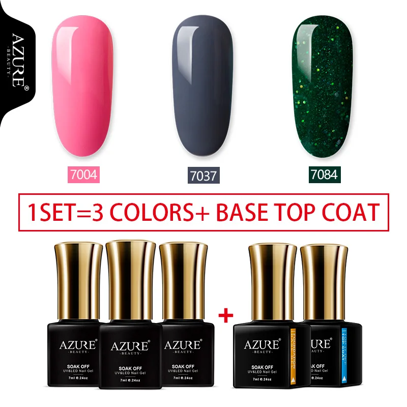 AZURE BEAUTY Гель-лак для ногтей Гель-лак UV Led Soak Off 4 шт./лот Гибридный лак комплект гель-лака Vogue лазурный гель лак-эмаль для ногтей - Цвет: 25