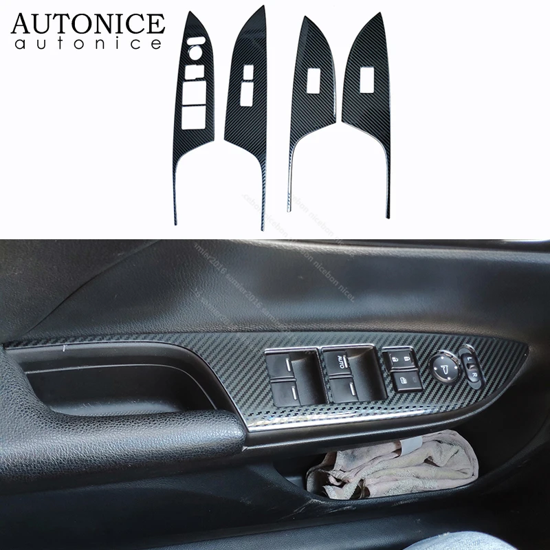 

4pcs Carbon Fiber Color Door Window Lift Panel CoverFit For Honda Accord Sedan 4-Door 2013-2017 steel LHD LEFT HAND SIDE