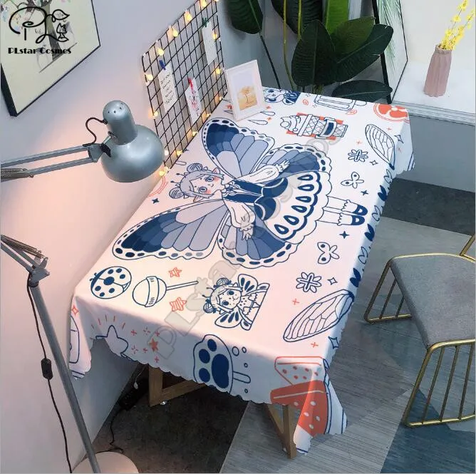 Бабочка скатерть 3D печатной площади/прямоугольная Пылезащитная крышка стола для