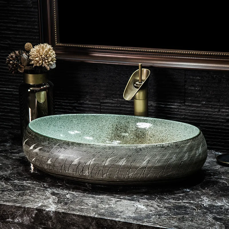 Керамическая художественная раковина для ванной комнаты SinkCeramic в европейском