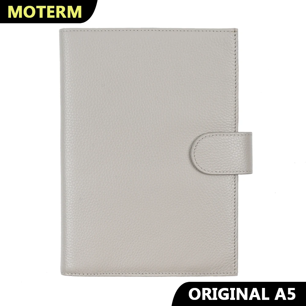 

Moterm Genuine Pebble Grain Cowhide Leather Original A5 Notebook Cover Diary Planner Journal Stationery Notepad Agenda Organizer