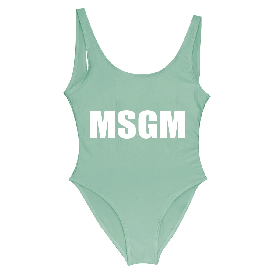 Цельный купальник MsgM спереди и сзади купальный костюм с принтом боди пляжная