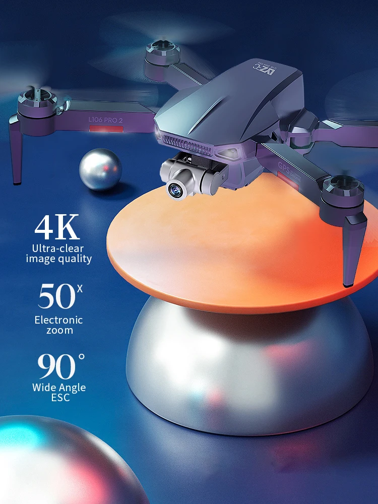 L106 PRO 2 GPS Drone 4K Professional HD Dual Camera Brushless Foldable Quadcopter RC Gimbal Aerial Photography 5G WiFi Toy