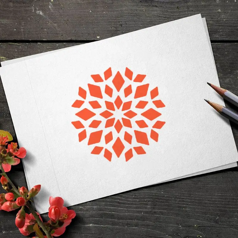 

16pcs/set Mandala Stencil Drawing Template Ruler for Painting Board DIY Album