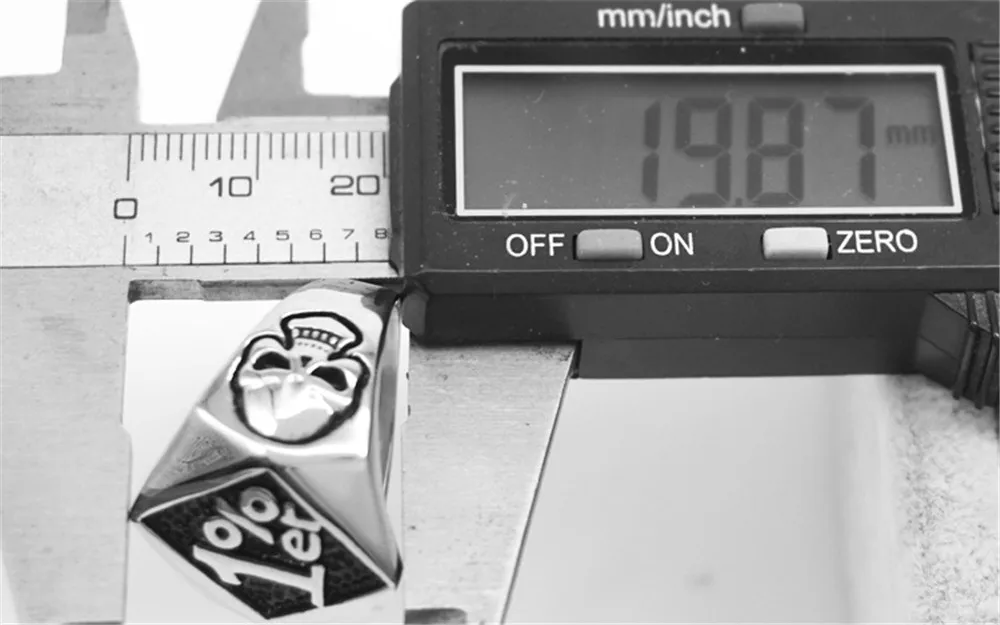 Один процент 1% ER черепа кольцо байкера для мужчин нержавеющая сталь золотой