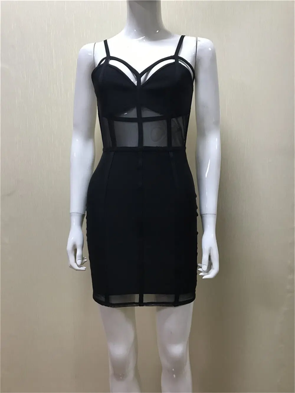 

New Arrival black Feathers Bandage dress 2019 Women v neck spaghetti strap Vestidos Celebrity evening party bodycon dresses