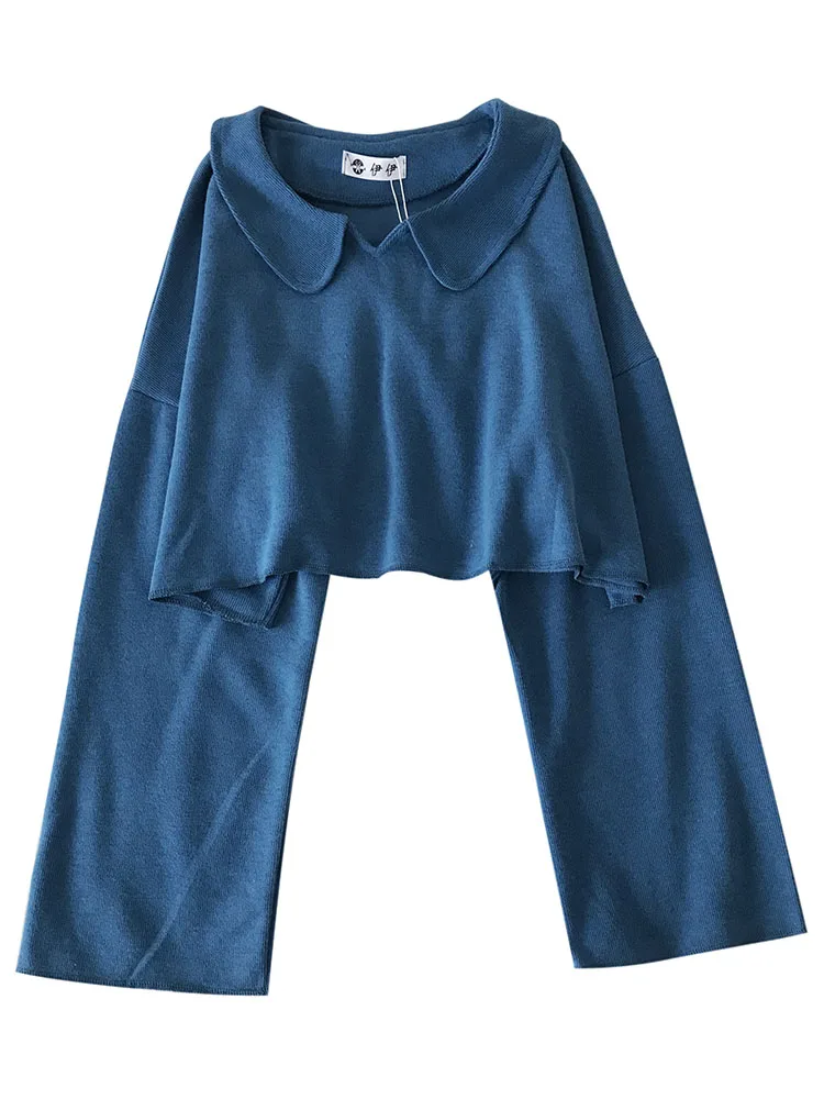 

2021 Spring Chic Sweet Short T-shirts Women Korean Turn-down Collar Batwing Sleeve Solid Color Loose Crop Tops Student Cute Tees