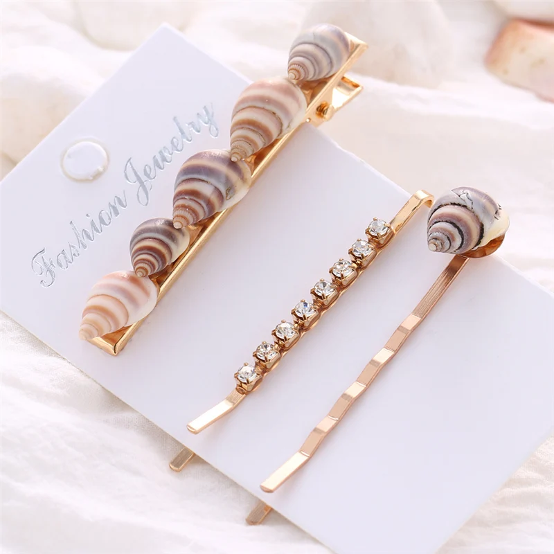 Модная Имитация Жемчуга Заколка для волос набор ракушек заколка с кристаллами