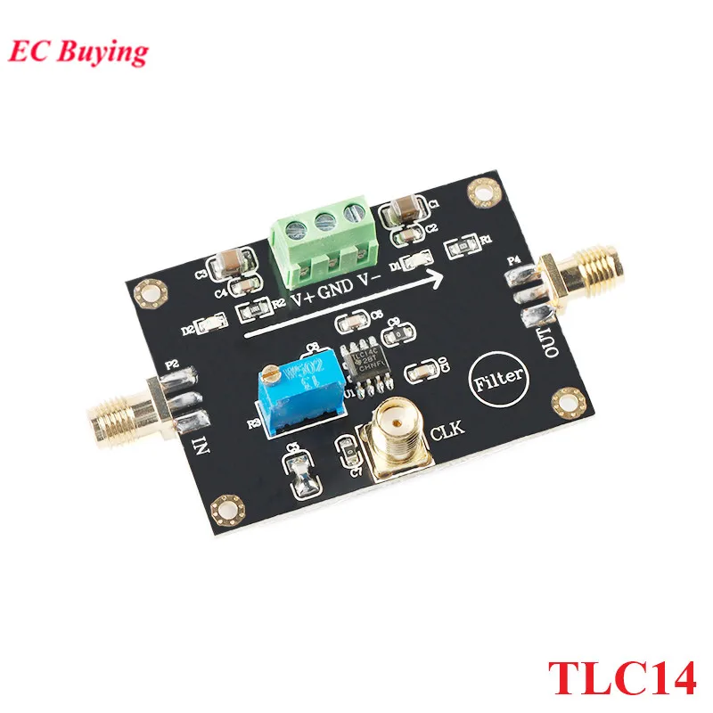 

TLC14 Module Butterworth Low-pass Switched Capacitor Filter 35K Cut-off Frequency Adjustable Support External Input Demo Board