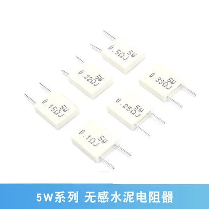 

10pcs BPR56 5W 0.001 0.1 0.15 0.22 0.25 0.33 0.5 ohm Non-inductive Ceramic Cement Resistor 0.1R 0.15R 0.22R 0.25R 0.33R 0.5R