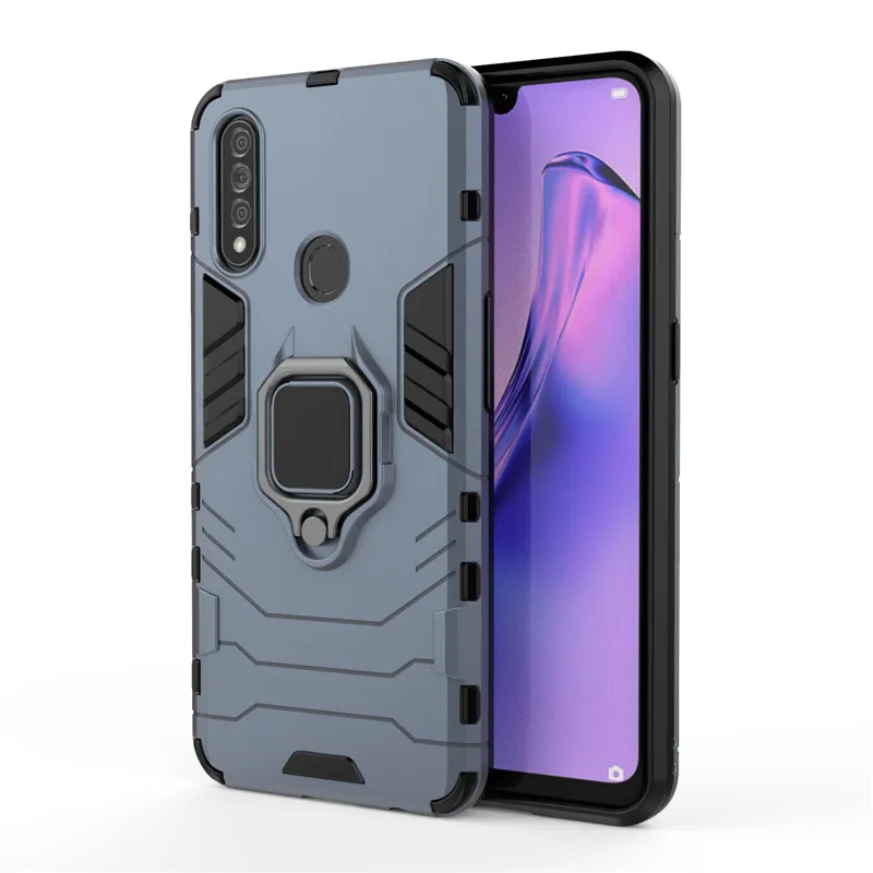 shockproof bumper for oppo a8 case luxury silicone armor hard pc stand protective phone cover for oppo a8 fundas fpr oppo a8 6 5 free global shipping