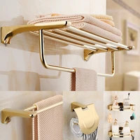bathroom bath hardware accessories set gold 304 stainless steel towel rackbar corner shelf tissue holder toilet brush