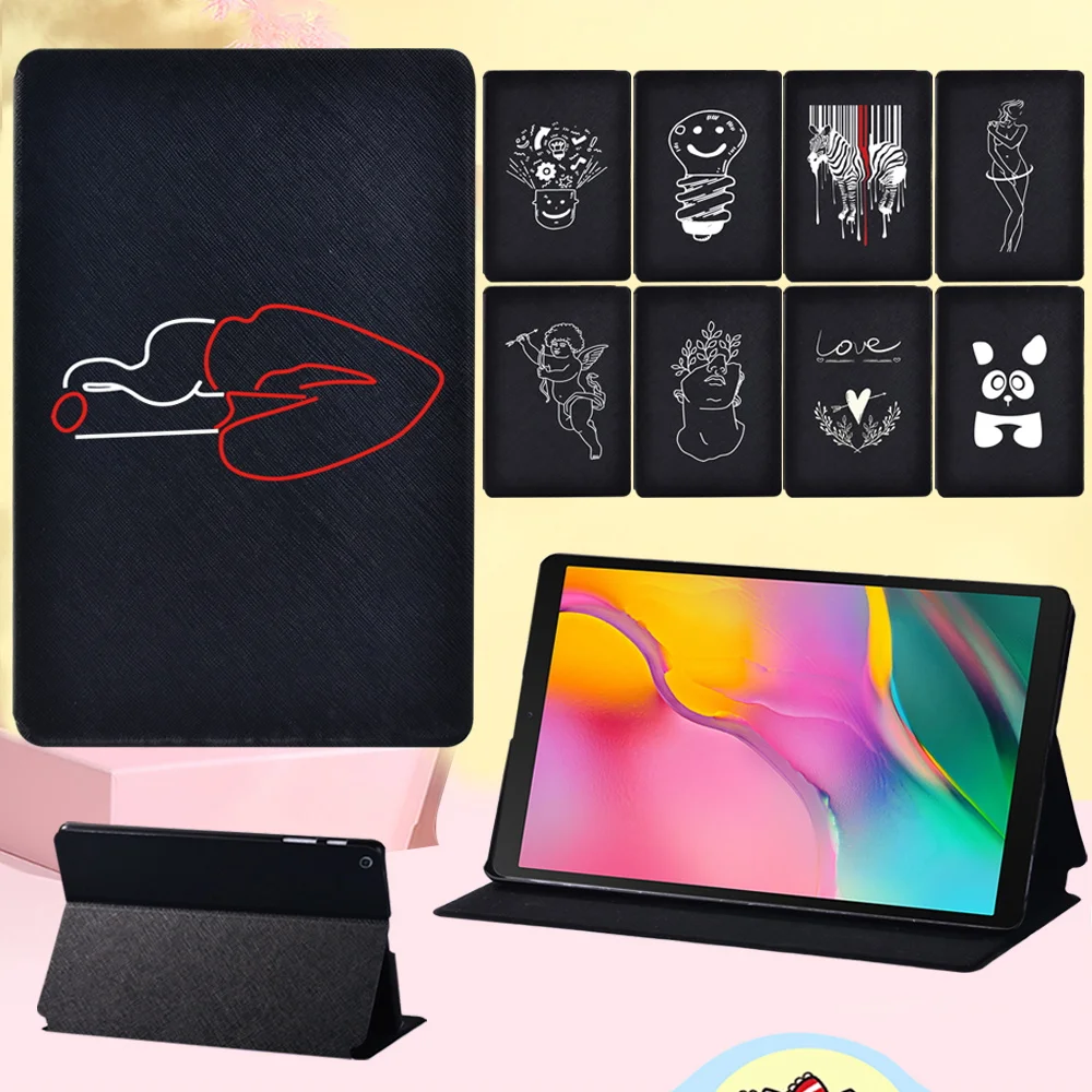 

Tablet Case for Samsung Galaxy Tab A 8.0 (2019) T290 T295 New Shockproof White Image Leather Flip Cover Case 8 Inch + Stylus