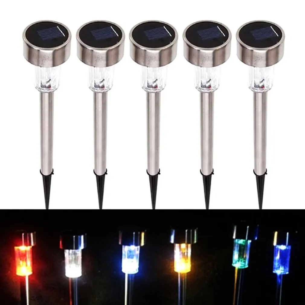 Наружный Солнечный газонный садовый светильник из нержавеющей стали освещение