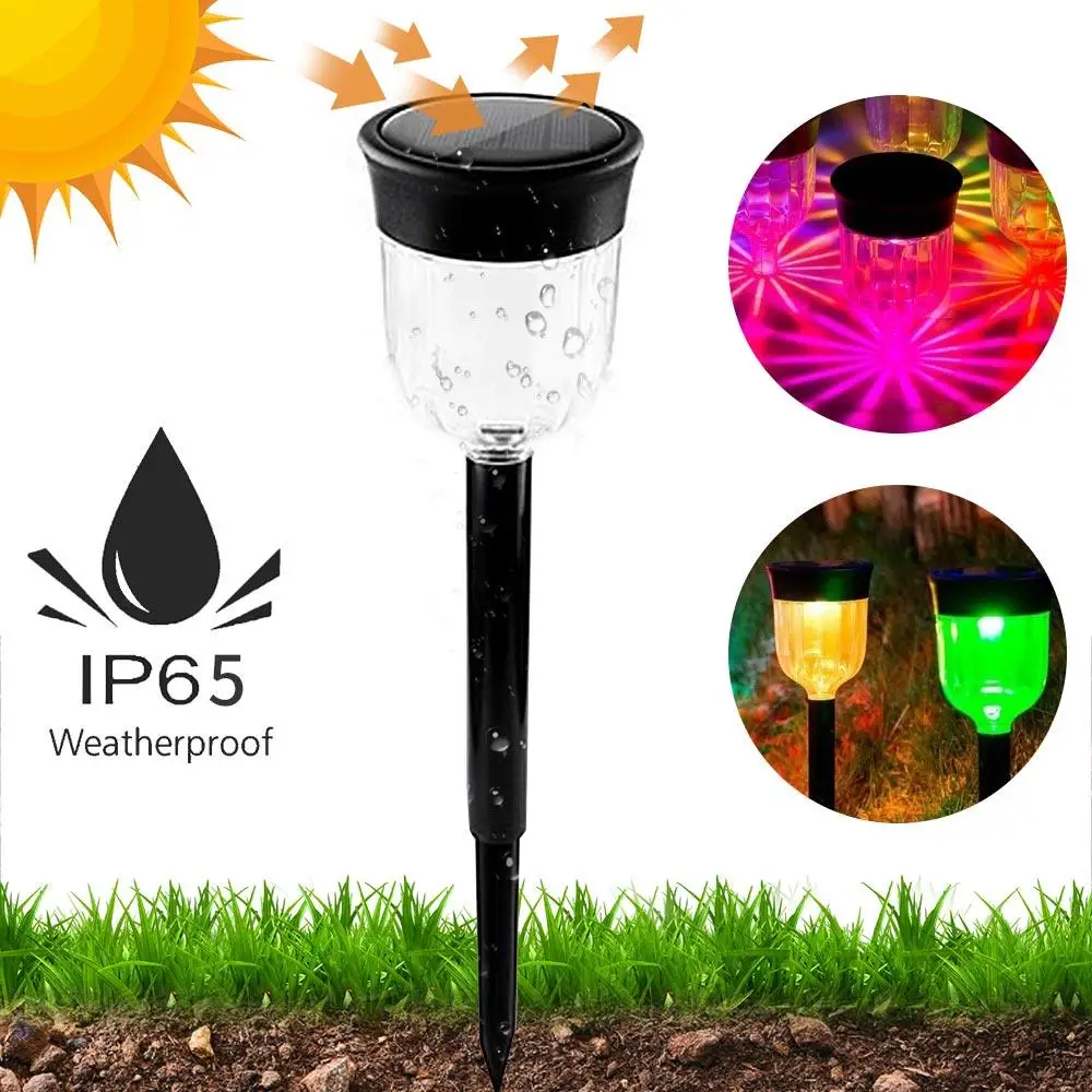 

FashionWalkway Lawn Light Solar Spot Lamp Atmosphere 7 Colors Changing Durable Landscape Lights Walkway Backyard Colorful