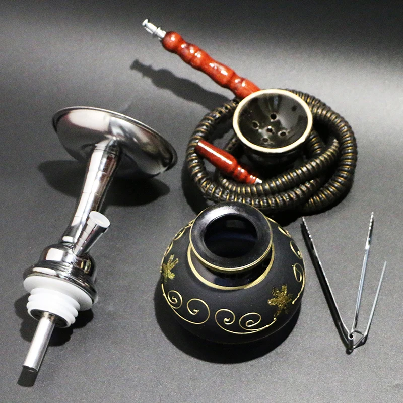 

Revive Narguile 26cm Glass Hookah Complete Set 1 Hose Chicha Ceramic Bowl Shisha Vase Base Water Pipe Smoking Nargile Kit