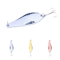 1pcs metal spinner spoon fishing lure hard baits silver gold sequins noise paillette 4 treble hook tackle 7cm 20g