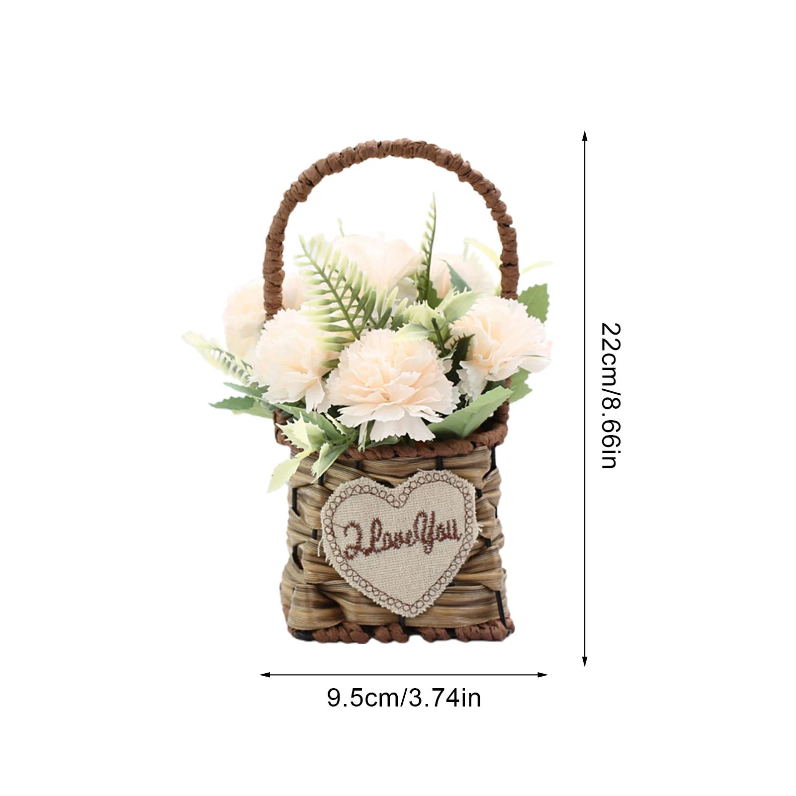 

Artificial Flowers In Basket Design Flower Basket Fake Plants Carnation Portable Flower Basket Decoration Supplies Decoration