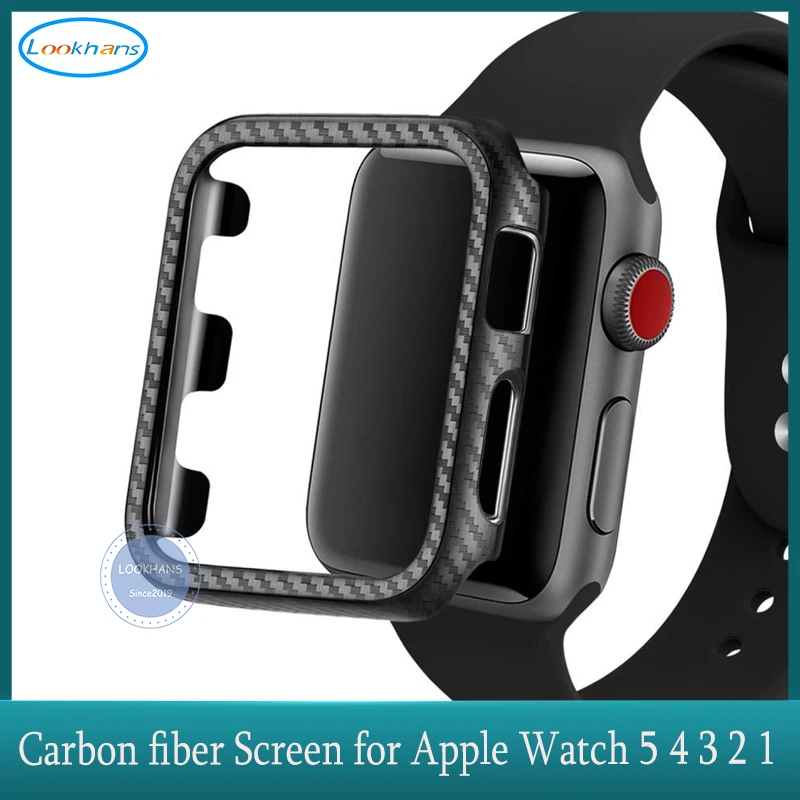 Защитный чехол из углеродного волокна для Apple Watch 5 4 3 2 1 iWatch 38 мм 42 40 44 бампер