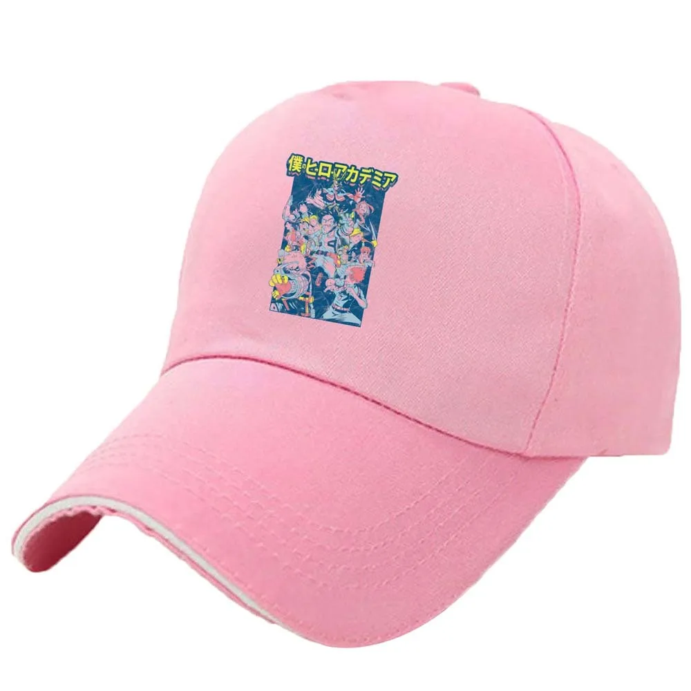 

My Hero Academia Cap Japanese Anime Cotton Unisex Sunshade Adjustable Sports Casual Black Pink Baseball Hat 2021 New Fashion