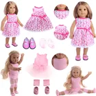 Две розовые сетчатые юбки, Sutiable 18-дюймовые американские куклы и 43 см Reborn Oll Игрушки для девочек, поколение рождественских подарков,