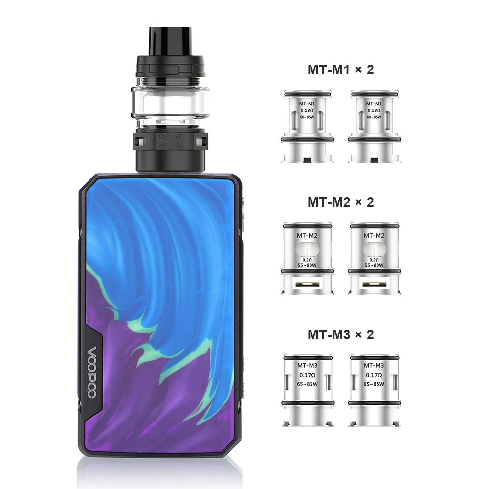 VOOPOO DRAG 2 177 Вт TC MOD BOX W/MAAT Tank MT-M1 M2 M3 катушки головки GENE. Fit чип fit Dual 18650 батарея