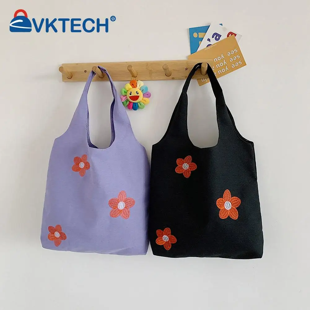 

Versatile Ladies Embroidery Shopping Bags Women Large Floral Pattern Traval Shoulder Bags Canvas Summer Hand Bags