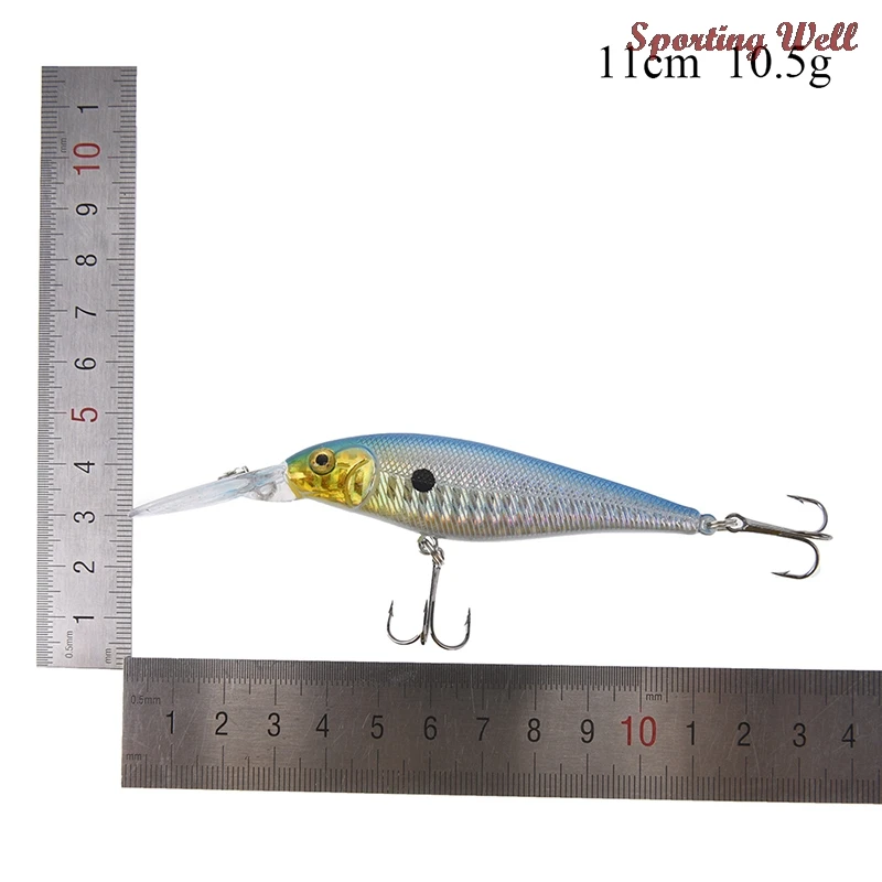 

11cm/10.5g Fishing Lure Hard Lures Baits Plastic Deep Diver Minnow Floating Artificial Hard Bait Fishing Tackle