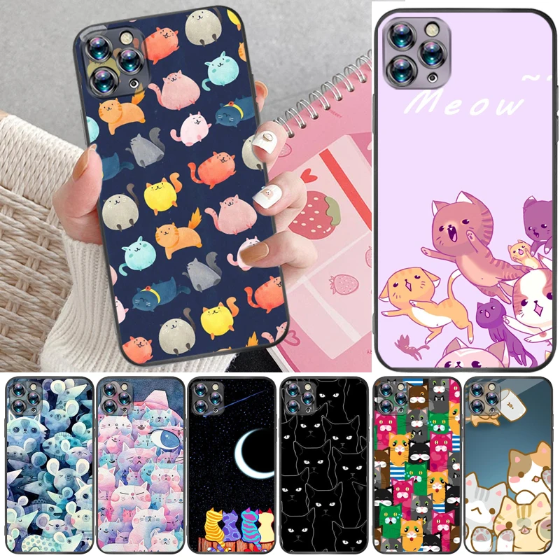 

Cats Hey Buddy Human Friends Color Painting Phone Case For iPhone 6 6S Plus 7 8 Carcasa Coque Back Cover Cases Funda