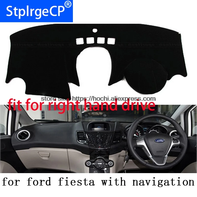 

Коврик для правой приборной панели ford fiesta, защитный коврик, черный, красный цвет, наклейка для стайлинга автомобиля, товары для интерьера