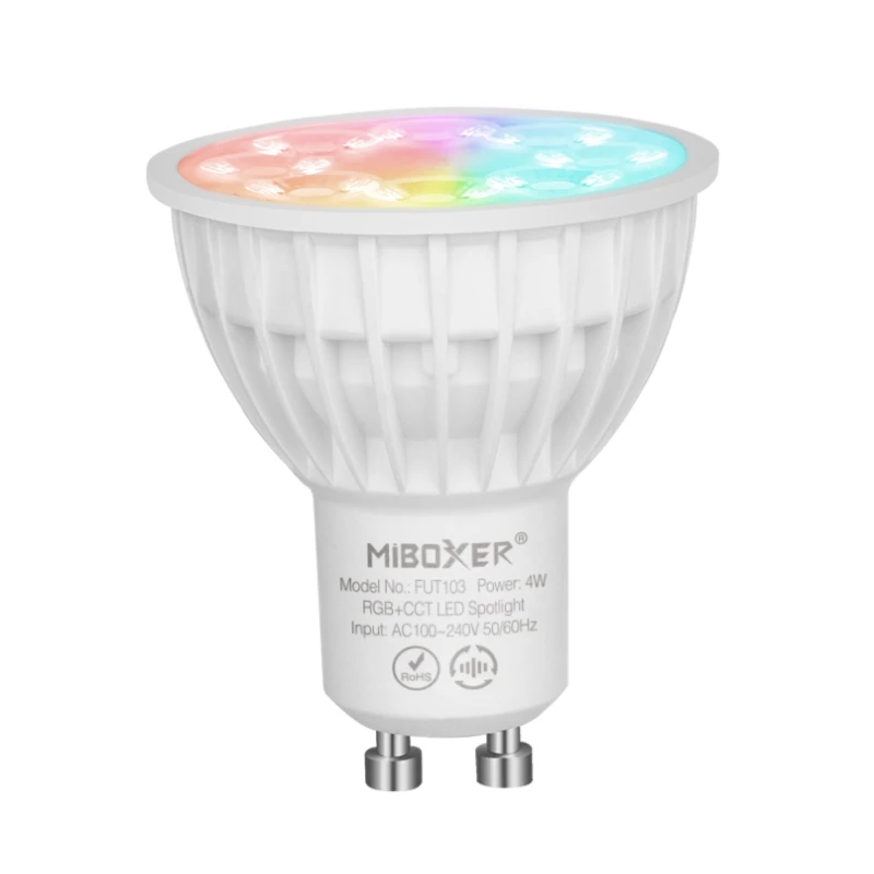 

Miboxer LED Bulb FUT103 GU10 FUT104 MR16 4W RGB CCT LED Spotlight Dimmable Ceiling Led Light Bulb for Home FUT092 2.4G Remote