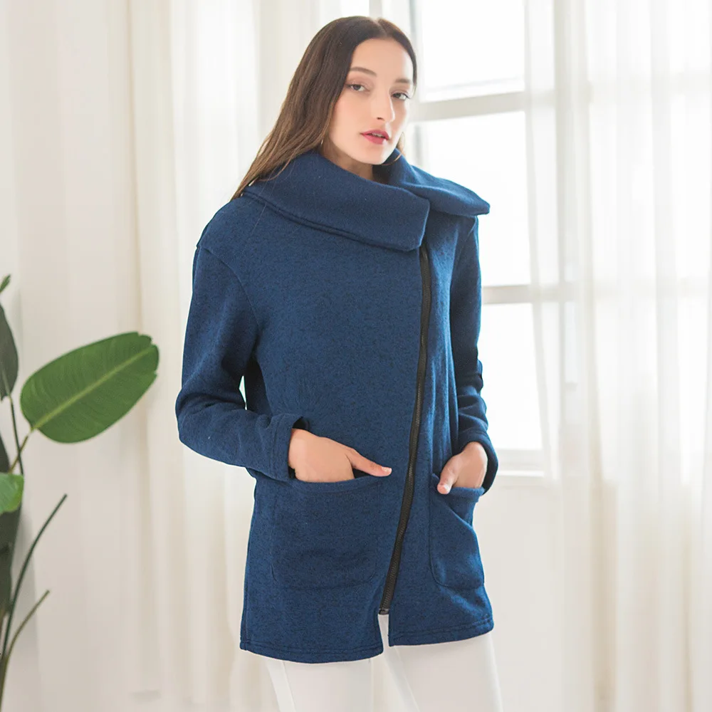 S-5xl пальто увеличивающее рост Rong Weiyi женское боковая молния Свободное утолщенная