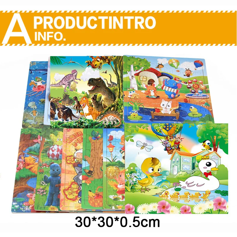 

Wooden Puzzle Game Education Learning Toys For Kids, 100 pcs Children Jigsaw Puzzle Board