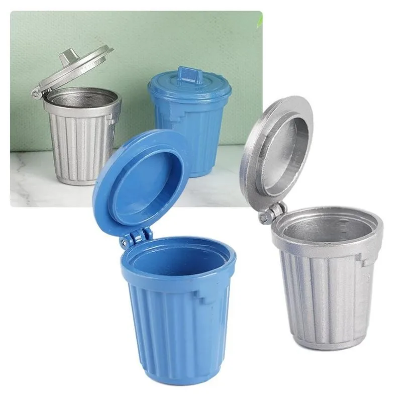 

Mini Trash Can 1:12 Scale Doll House Accessories Simulation Gifts Pocket Alloy Dollhouse Ornament Girls Can Mini Type Mini Y6C5