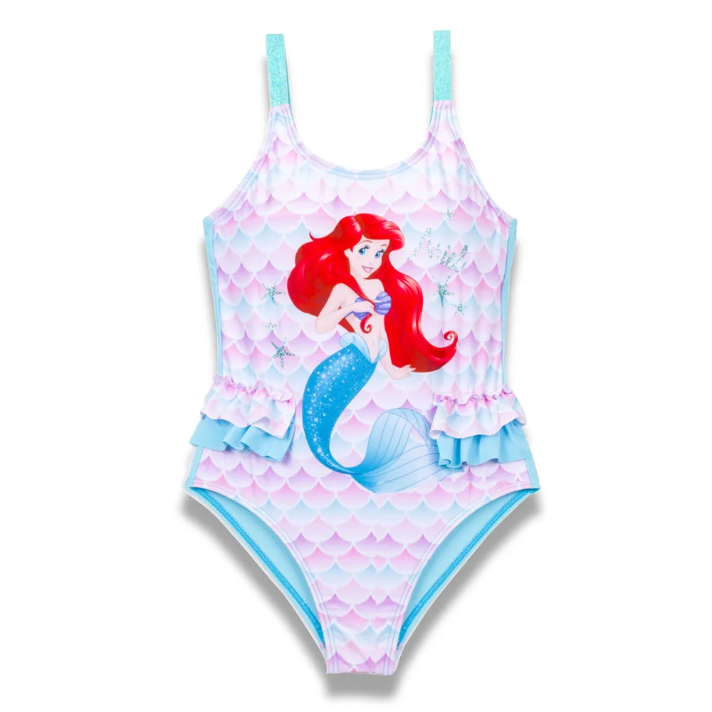 Купальный костюм для девочек с принтом русалки Новый брендовый летний детский